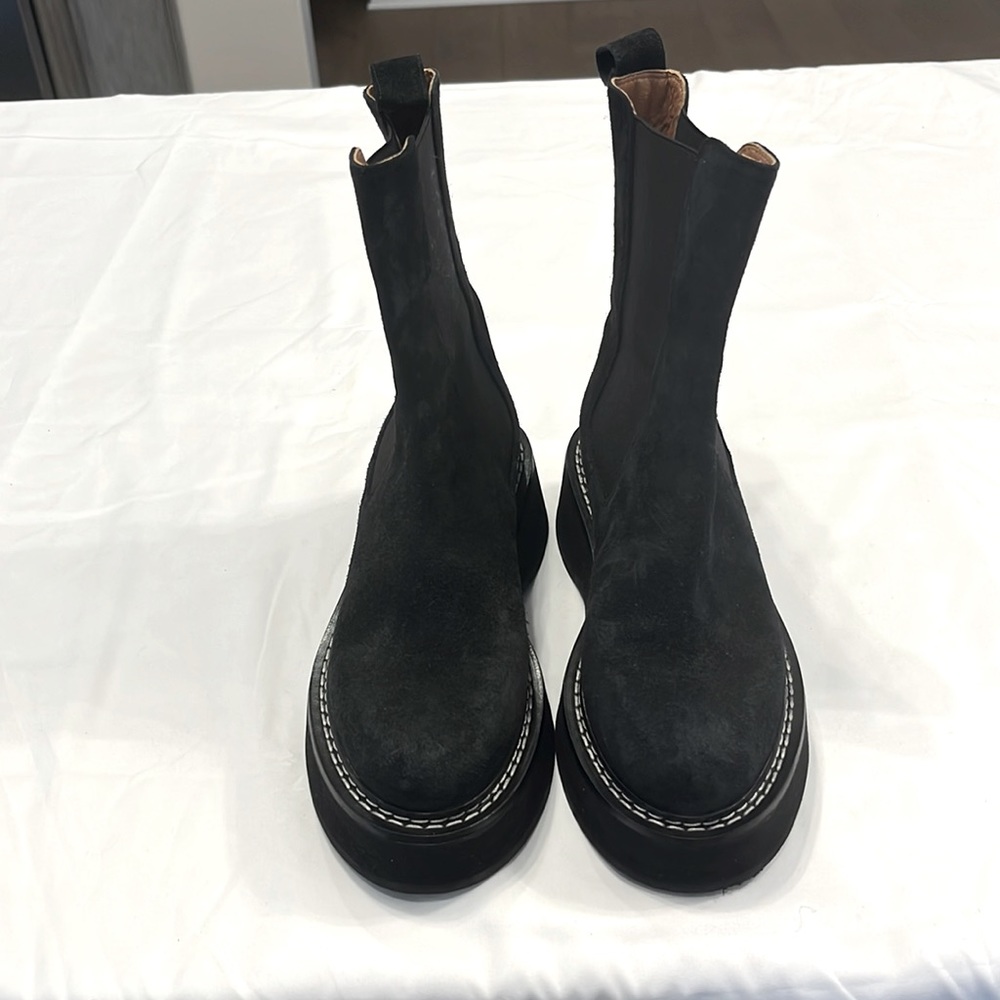 Black Suede Paris Texas Chelsea Platform Boots